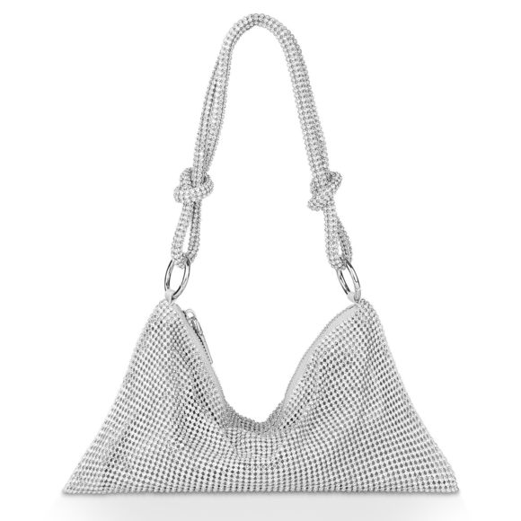 Rhinestone Purse Evening Bag, Rhinestone Hobo Bag, Sparkly Mini :| - Picture 1 of 7